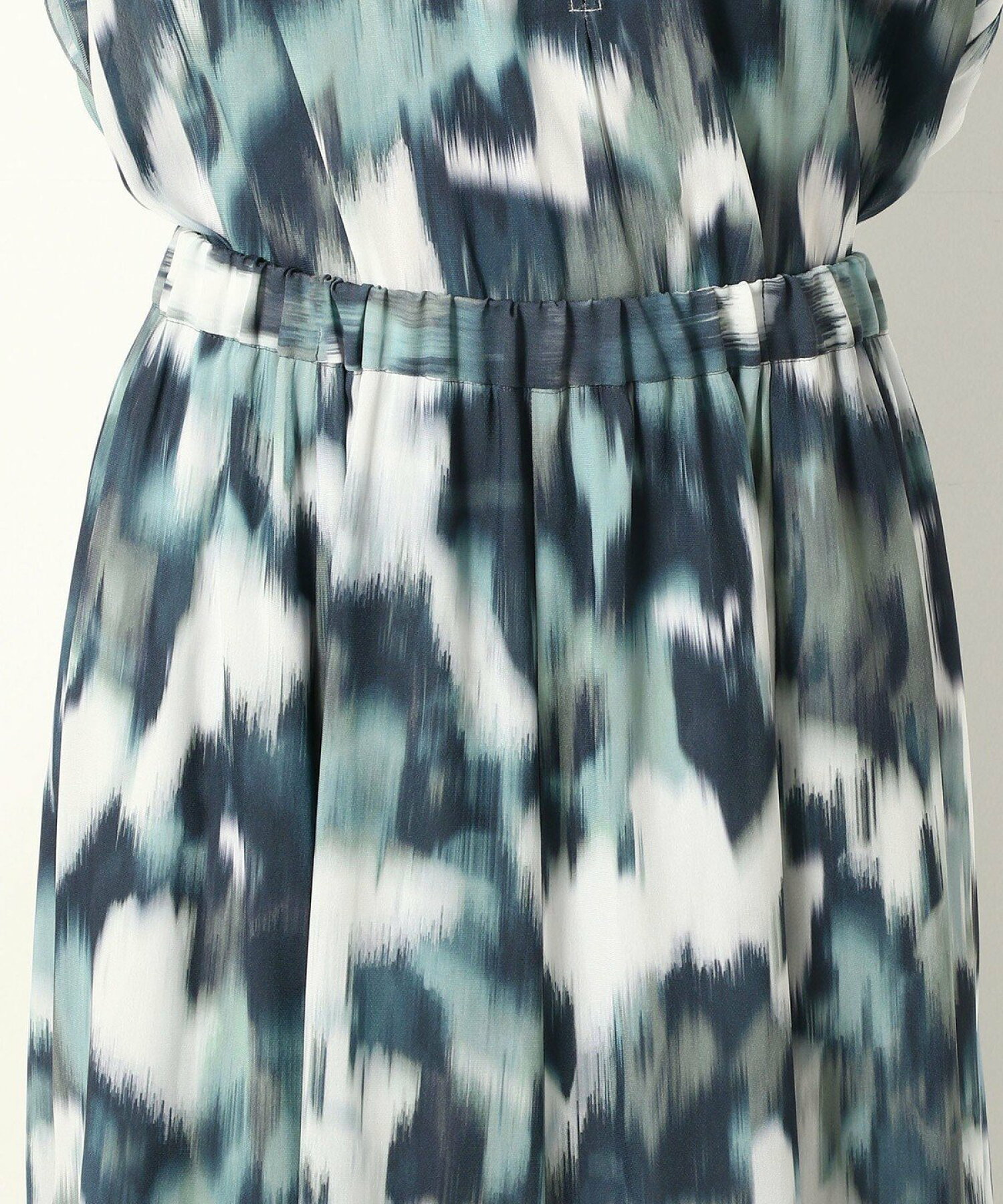 【セットアップ対応】割繊マルチカラーアートプリント ハンカチーフヘムロングスカート